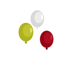 Mexican balloons flag icon flat isolated vector