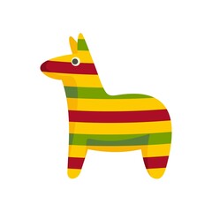 Mexican colorful horse icon flat isolated vector