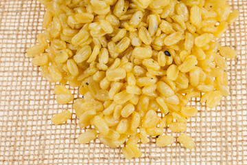 Fried soybean in bag sack.