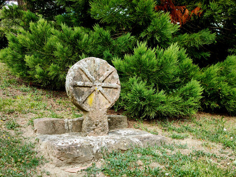 old tombstone in the village of eugi camino de santiago