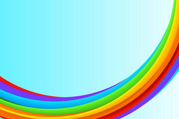 Bright rainbow vector background, summer poster template