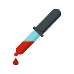 Drop blood test icon flat isolated vector