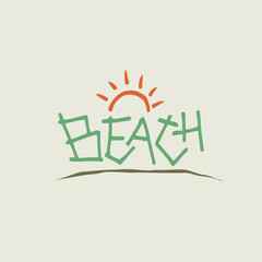 beach lettering logo design.