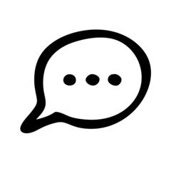 Dialog cloud icon with dots. Vector illustration in doodle style. Hand drawn