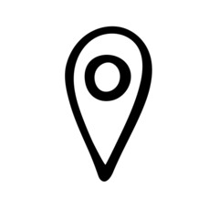 Geolocation icon outline icon. Vector illustration in doodle style.