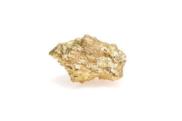 Obraz premium Gold nuggets natural on a white background.