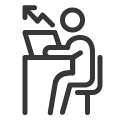 OFFICE WORKER GOAL LINE ICON