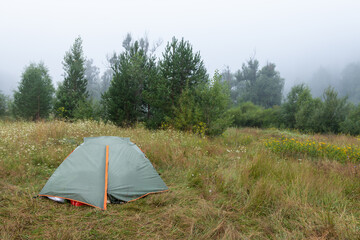 Camping tent in nature