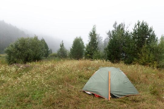 Camping tent in nature