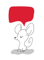 Little mouse is dreaming, greeting card for your design, vector illustration 10eps
