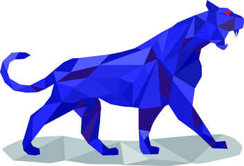 Obraz premium Vector Panther symbol, polygon, on a white background