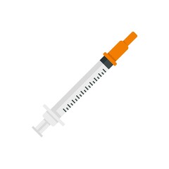 Insulin syringe icon flat isolated vector