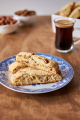 Biscotti with nuts. Delicious cookies, perfect for coffee and cocoa.