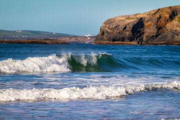 Fototapeta na wymiar Atlantic Ocean wave at the beach in Ballybunion, Co. Kerry. Ireland