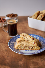 Biscotti with nuts. Delicious cookies, perfect for coffee and cocoa.