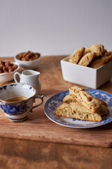 Biscotti with nuts. Delicious cookies, perfect for coffee and cocoa.