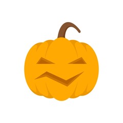 Carving pumpkin icon flat isolated vector