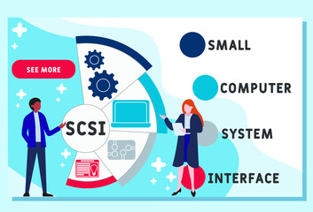 Vector website design template . SCSI - Small Computer System Interface acronym. business concept. illustration for website banner, marketing materials, business presentation, online advertising.