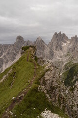 Enjoying the stunning views over the mountainous landscapes of Northern Italy's Dolomite Mountains at Tre Cime