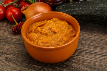 Vegetarian cuisine - Zucchini puree with herbs