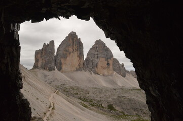 Enjoying the stunning views over the mountainous landscapes of Northern Italy's Dolomite Mountains at Tre Cime