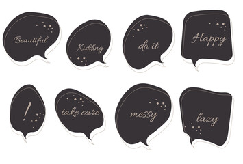 吹き出しフレームのベクターイラスト素材セット