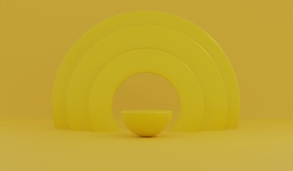 3d rendering, Minimalist abstract background, primitive geometrical figures