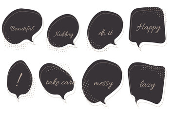 吹き出しフレームのベクターイラスト素材セット