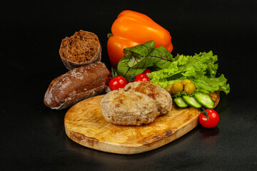 Homemade roasted cutlet minced meat