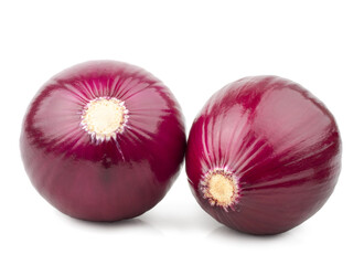 Red onions isolated on a white background