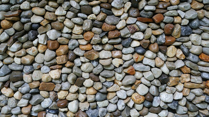 Pattern of pebble stone concrete wall, Surface rough of gravel decorative, Texture wallpaper background