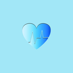 heart icon, Flat vector illustration