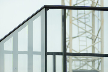 Fototapeta na wymiar Glass building, balcony detail