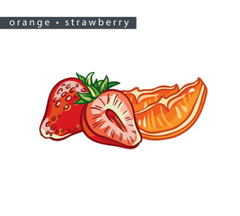 sketch_orange_strawberry_two_slices_and_berries