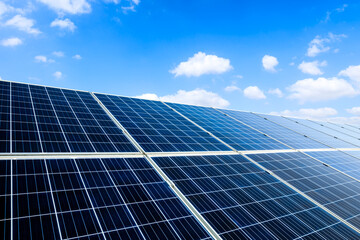 Smooth solar panels and beautiful sky landscape in China