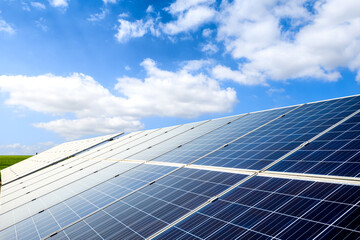 Smooth solar panels and beautiful sky landscape in China