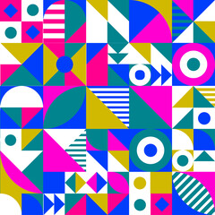 Abstract vector pattern design in Scandinavian style for web banner, presentation, branding, print, poster, flyer, card. Neo geometric abstract background. trendy style
