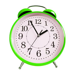 Round green alarm clock