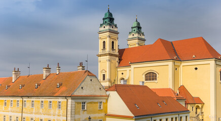 Obraz premium Panorama of the Virgin Mary church in Valtice, Czech Republic