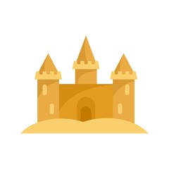 Miniature sand castle icon flat isolated vector