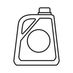 The liquid detergent icon. Outlines of the packaging of a chemical detergent for washing and washing. Vector illustration isolated on a white background for design and web.