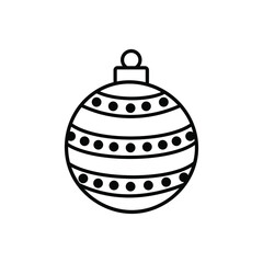 Christmas tree ball icon vector set. Christmas toy illustration sign collection.  New year symbol or logo.