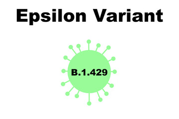 Covid Epsilon Variant B.1.429 isolated on a white background
