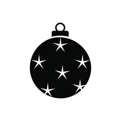 Christmas tree ball icon vector set. Christmas toy illustration sign collection.  New year symbol or logo.