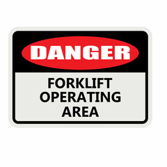 Danger, forklift operating area, sign vector
