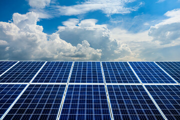 Smooth solar panels and beautiful sky landscape in China