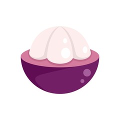Mangosteen icon flat isolated vector