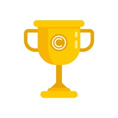 Marketing gold cup icon flat isolated vector