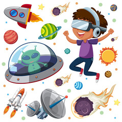 Children learning solar system