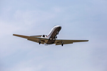 Modern airplane landing